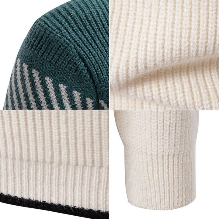 Men's Pullover Sweater – Thick Modal-Spandex Knit, Relaxed Fit