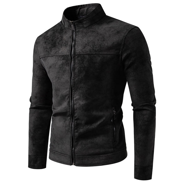 Men's Vegan Leather Jacket – Loose Fit Retro Tie-Dye