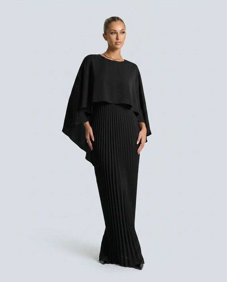 Maxi Dress with Batwing Sleeves for Women – Lightweight Elegant Fabric