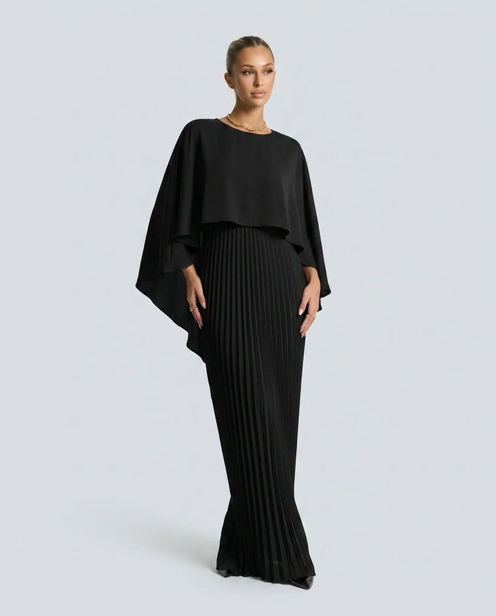 Maxi Dress with Batwing Sleeves for Women – Lightweight Elegant Fabric