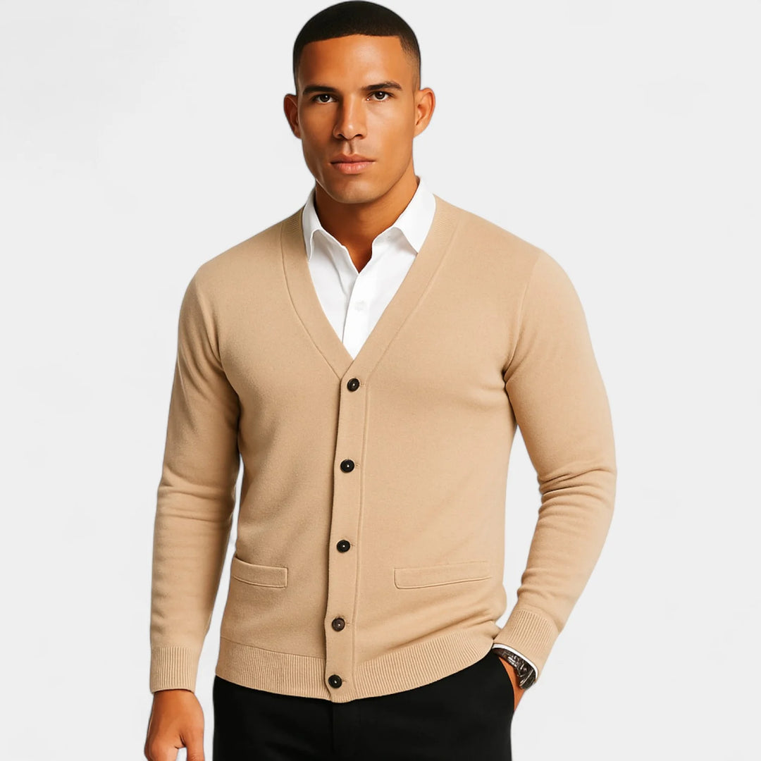 Men's Slim Fit Cotton Cardigan – Minimalist Button-Front Design