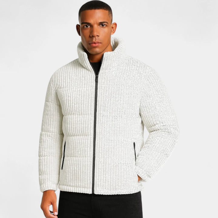 Men's Corduroy Quilted Jacket – Relaxed Fit, Padded Structure
