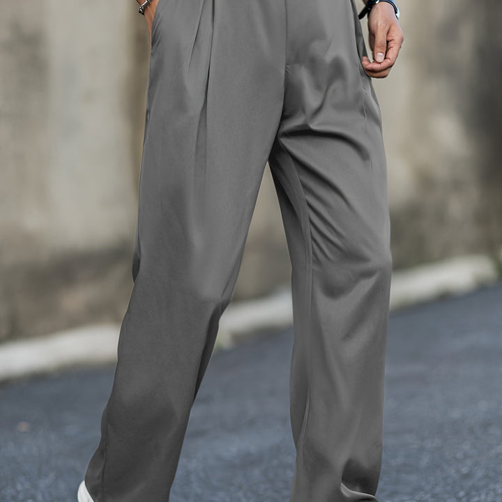 Men's Rabbit Fur Cropped Trousers – High-Waisted Straight Fit