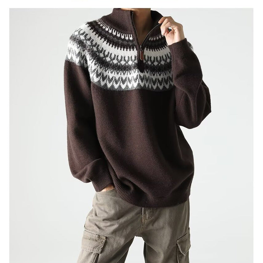 Men's Knit Sweater – Retro Classic Long Sleeve Pullover