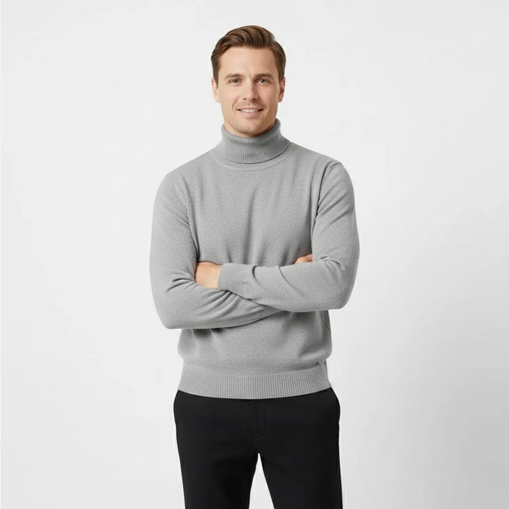 Men's Wool-Lined Turtleneck Sweater – Thick Velour Feel, Relaxed Fit