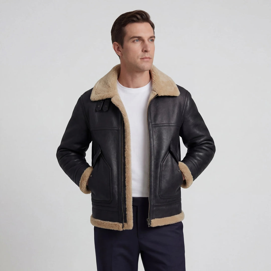 Men's Lambswool Lined Jacket – Relaxed Fit Padded Outerwear