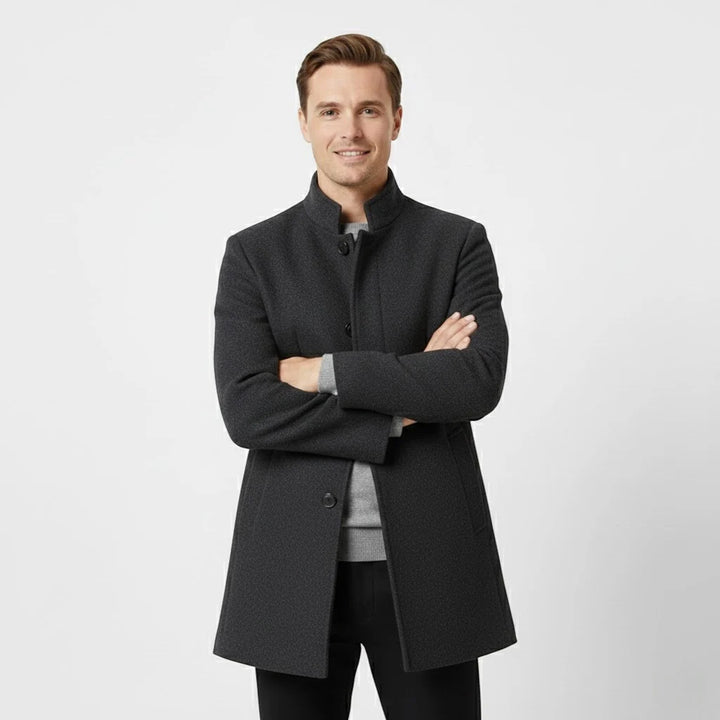 Men's Merino Wool Coat – Structured Silhouette with Removable Lining