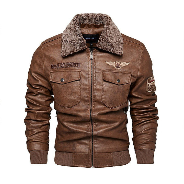 Men's Vegan Leather Jacket – Plush Lined Motorcycle Lapel Style
