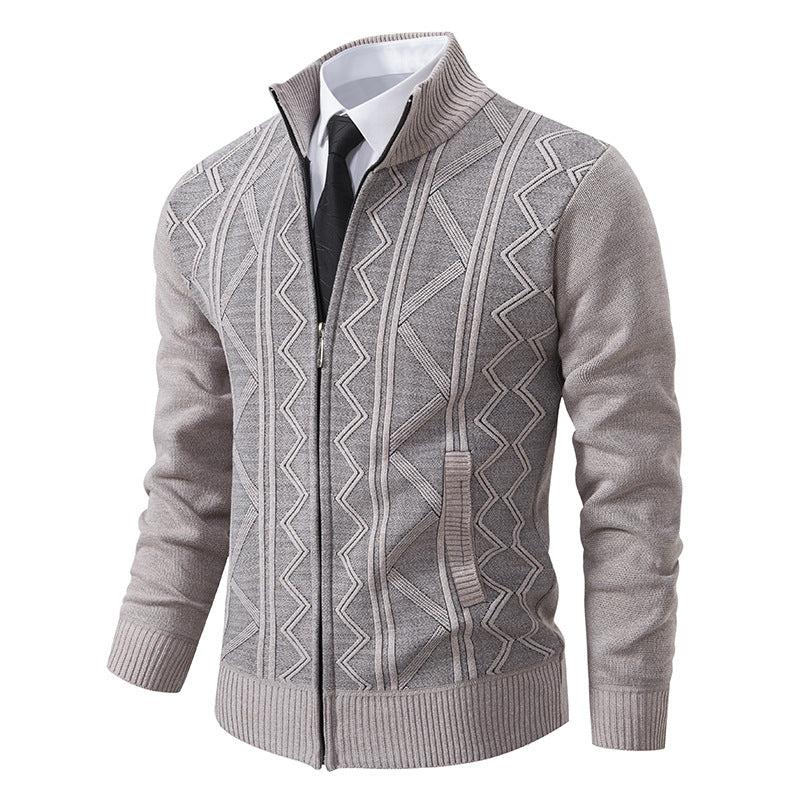 Men's Thick Knit Cardigan Sweater – Relaxed Fit Cotton Blend Layer