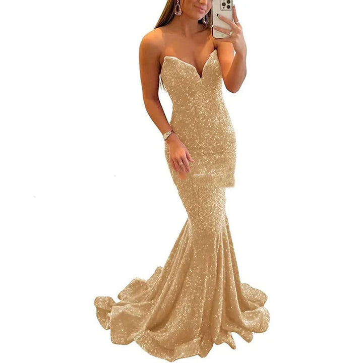 Sequin Evening Maxi Dress – Women's Formal Sequin Gown