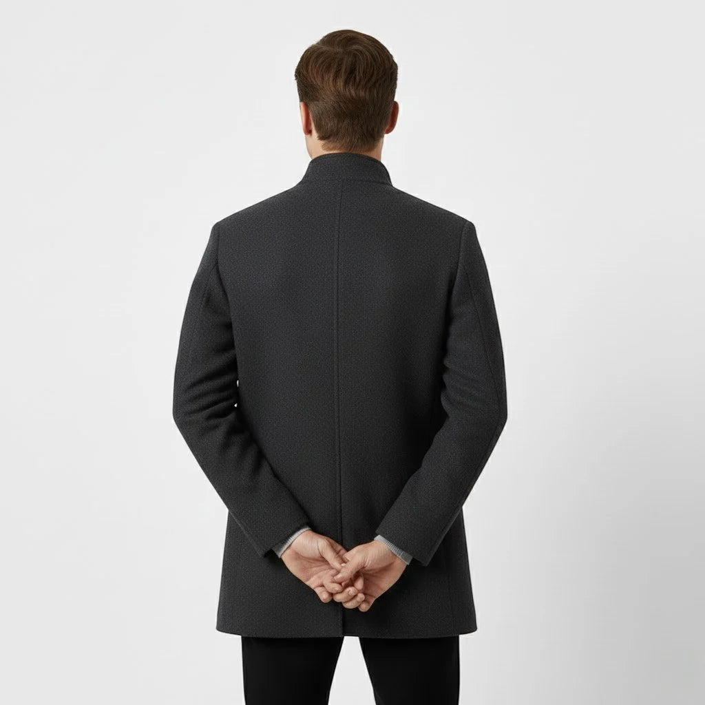 Men's Merino Wool Coat – Structured Silhouette with Removable Lining