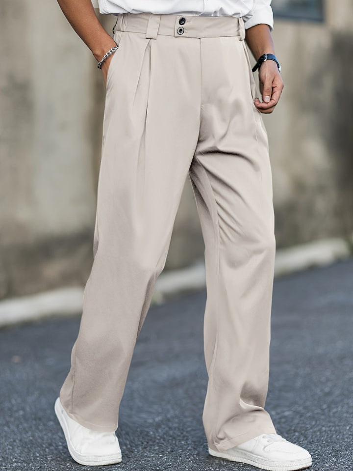 Men's Rabbit Fur Cropped Trousers – High-Waisted Straight Fit