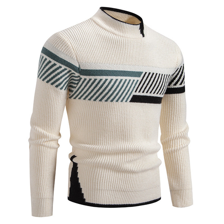 Men's Pullover Sweater – Thick Modal-Spandex Knit, Relaxed Fit