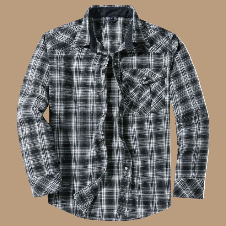 Men's Flannel Shirt – Plaid, Long Sleeve, Relaxed Fit, Retro Style