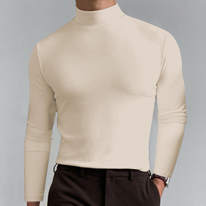 Men's High Neck Long Sleeve T-Shirt – Refined Modern Profile