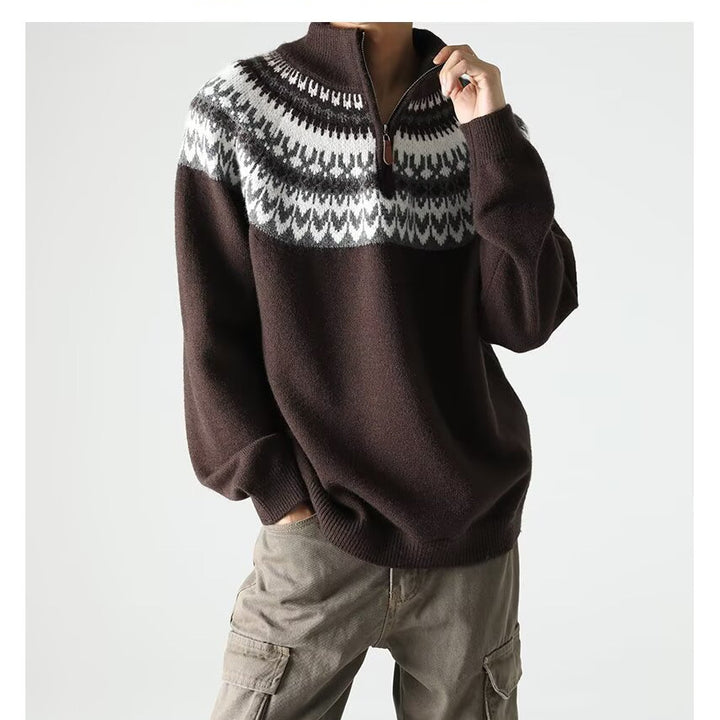 Men's Knit Sweater – Retro Classic Long Sleeve Pullover
