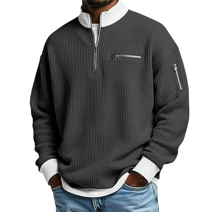 Men's Zip-Up Long Sleeve Sweatshirt – Streamlined Cardigan Style