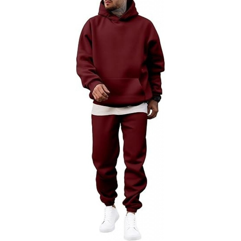 Men's Two Piece Set Sporty Hoodie and Jogger – Relaxed Fleece Lined