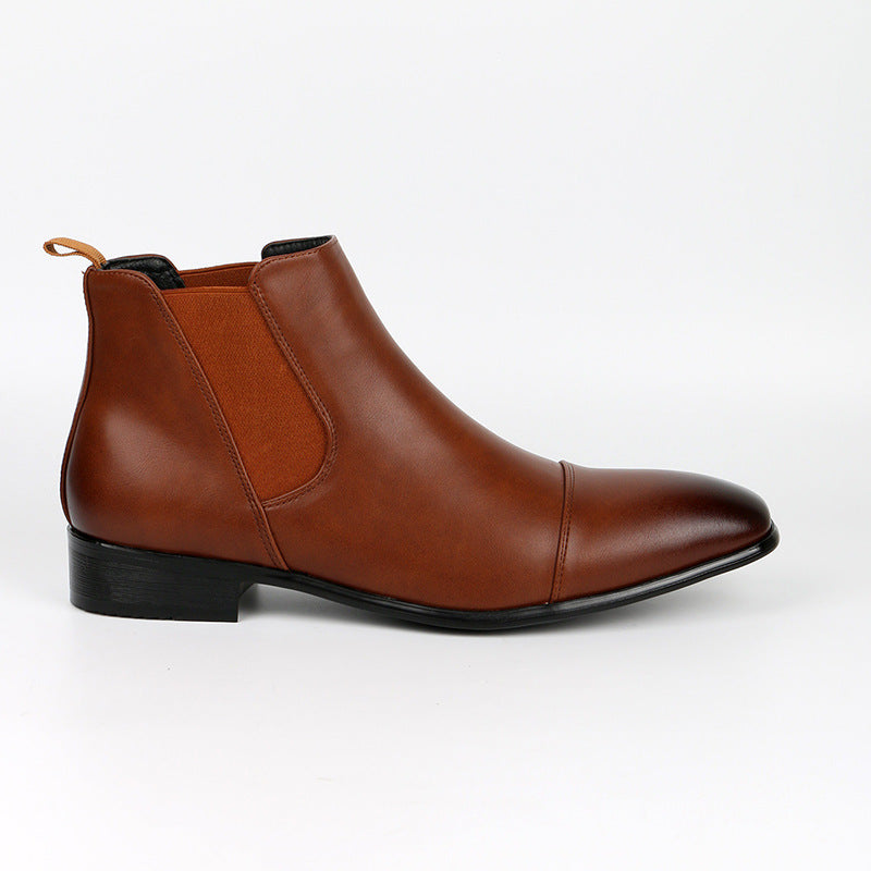 Men's Chelsea Boot – Vegan Leather Square Toe, Low Heel Comfort