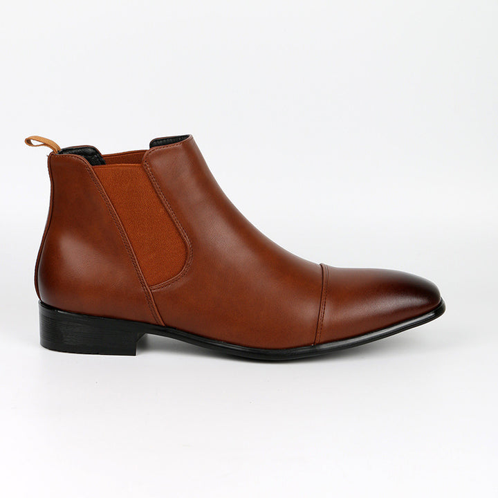 Men's Chelsea Boot – Vegan Leather Square Toe, Low Heel Comfort
