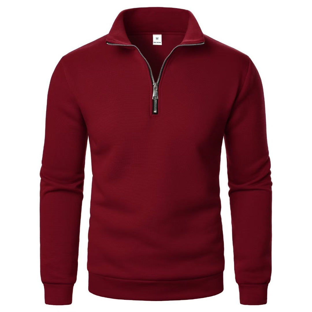 Men's Half Zip Stand Collar Pullover – Relaxed Fit Everyday Layer