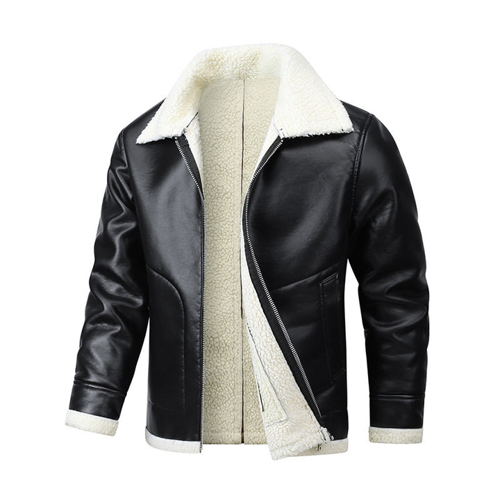 Men's Sheepskin Leather Jacket Fleece Lined Extra Thick Outerwear