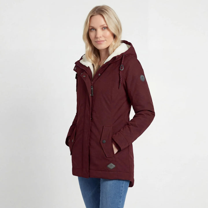 Women's Quilted Hooded Coat – Relaxed Fit Fleece-Lined