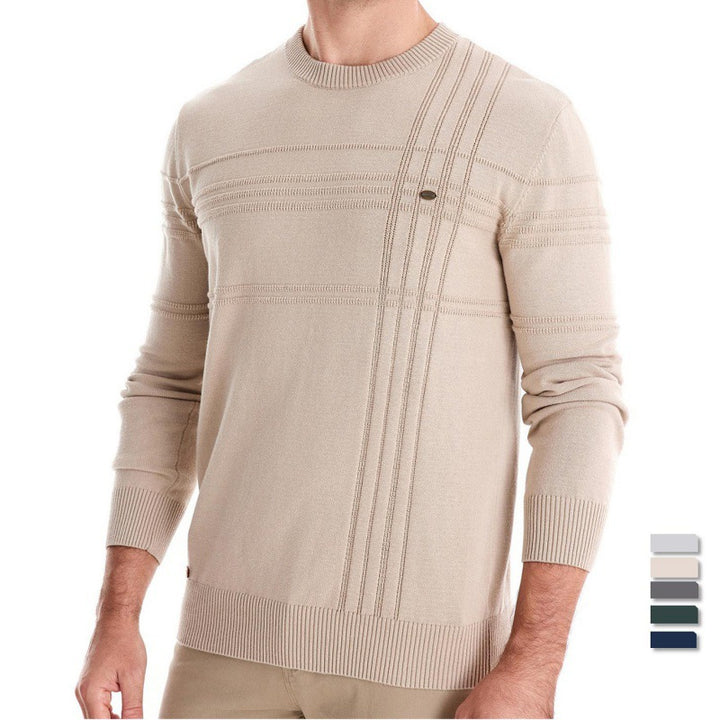Cotton Men's Pullover Sweater – Slim Fit Crew Neck Knit