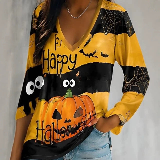 Women's Halloween Hoodie – Soft Fleece Artistic Retro 3D Print Pullover