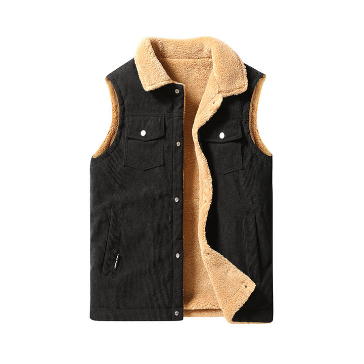 Men's Cotton Canvas Workwear Vest – Thick Lined Utility Layer