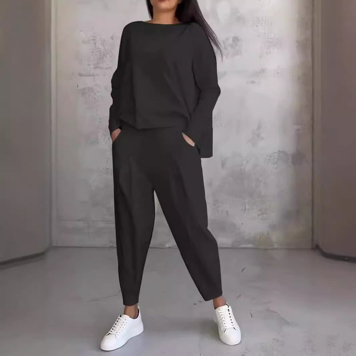 Women's Soft Knit Two Piece Lounge Set – Tapered Loungewear Outfit