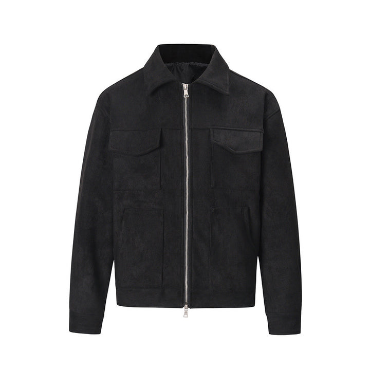 Men's Cotton Zip Jacket – Multi-Pocket Regular Fit