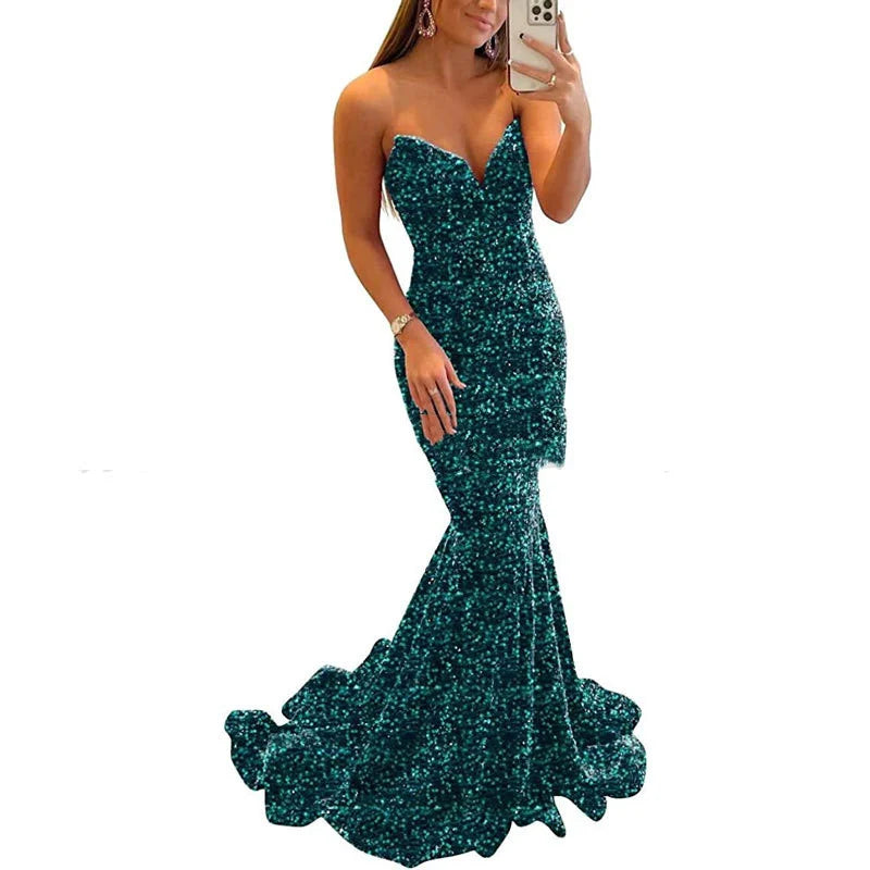 Sequin Evening Maxi Dress – Women's Formal Sequin Gown