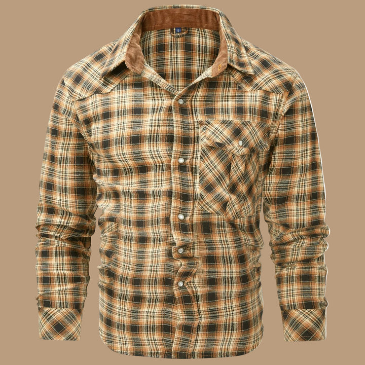Men's Flannel Shirt – Plaid, Long Sleeve, Relaxed Fit, Retro Style