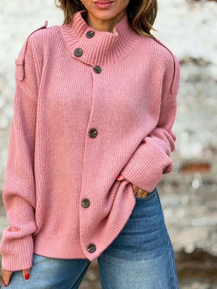 Women's Knitted Cardigan Sweater Coat – Turtleneck Regular Fit