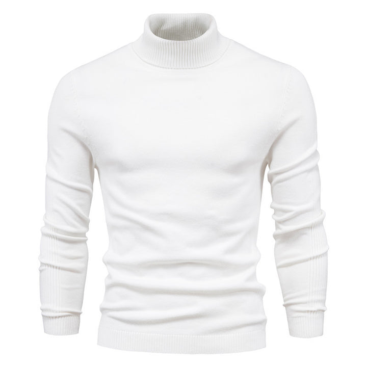 Men's Knit Turtleneck Sweater – Slim Fit Wool Blend Pullover