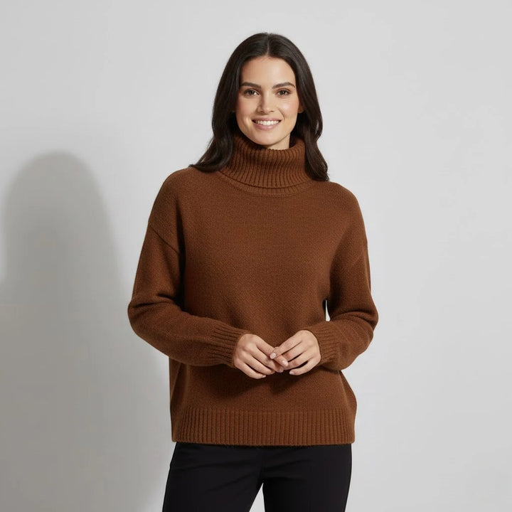 Women's Cashmere Sweater – Thick Knit Turtleneck for Autumn-Winter