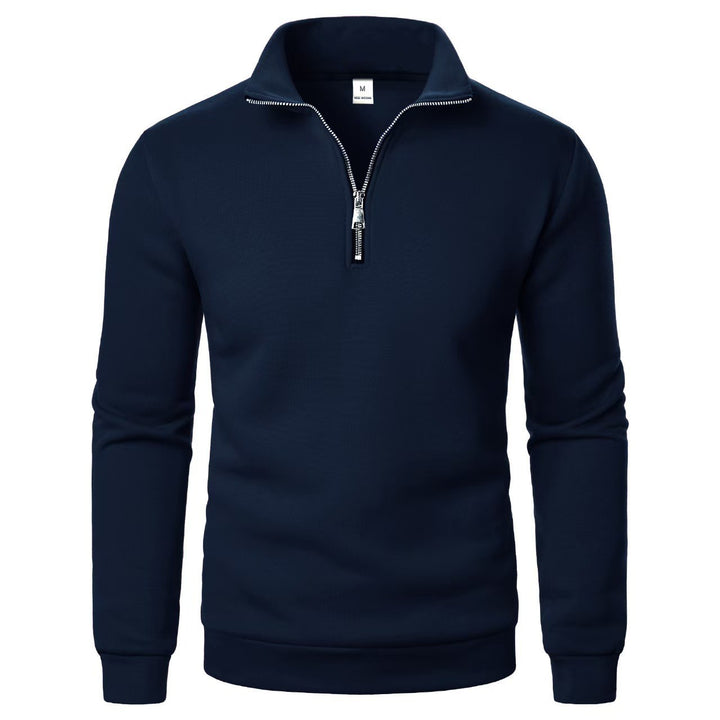 Men's Half Zip Stand Collar Pullover – Relaxed Fit Everyday Layer