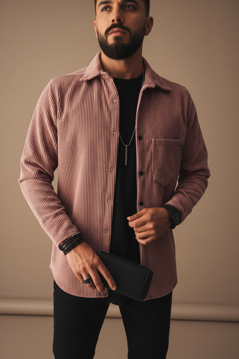 Men's Plaid Long Sleeve Shirt with Pocket – Relaxed Cotton Blend