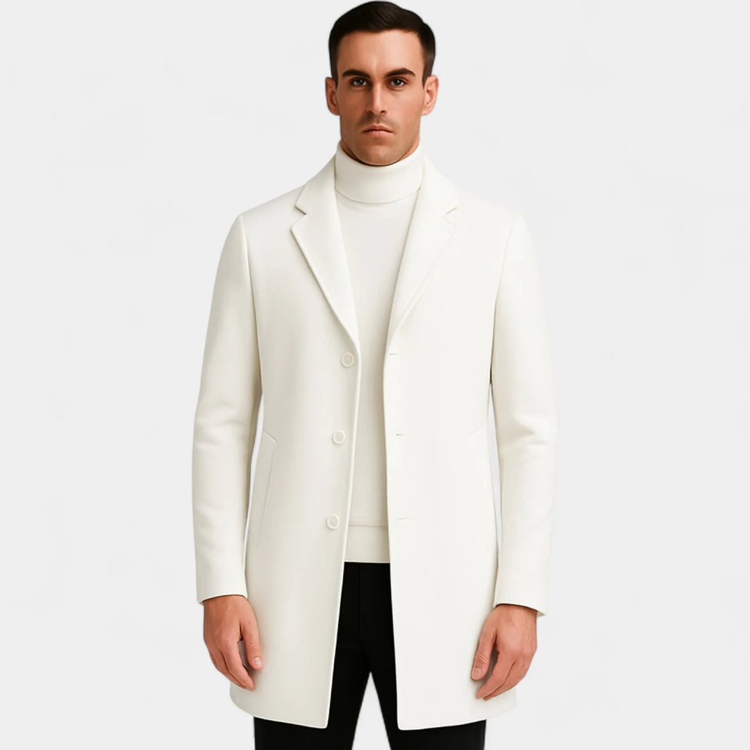 Men’s Mid-Length Cotton Blend Coat – Windbreaker Style