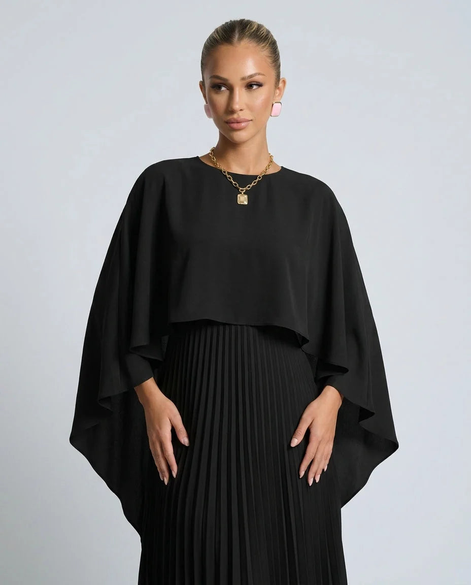 Maxi Dress with Batwing Sleeves for Women – Lightweight Elegant Fabric