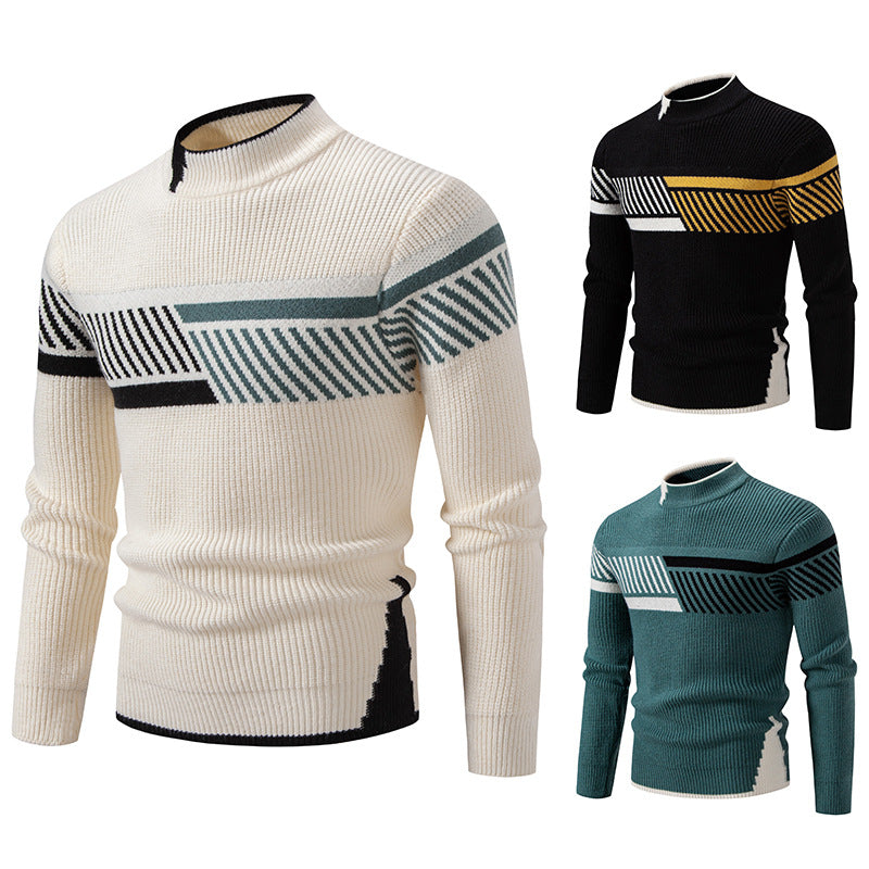 Men's Pullover Sweater – Thick Modal-Spandex Knit, Relaxed Fit