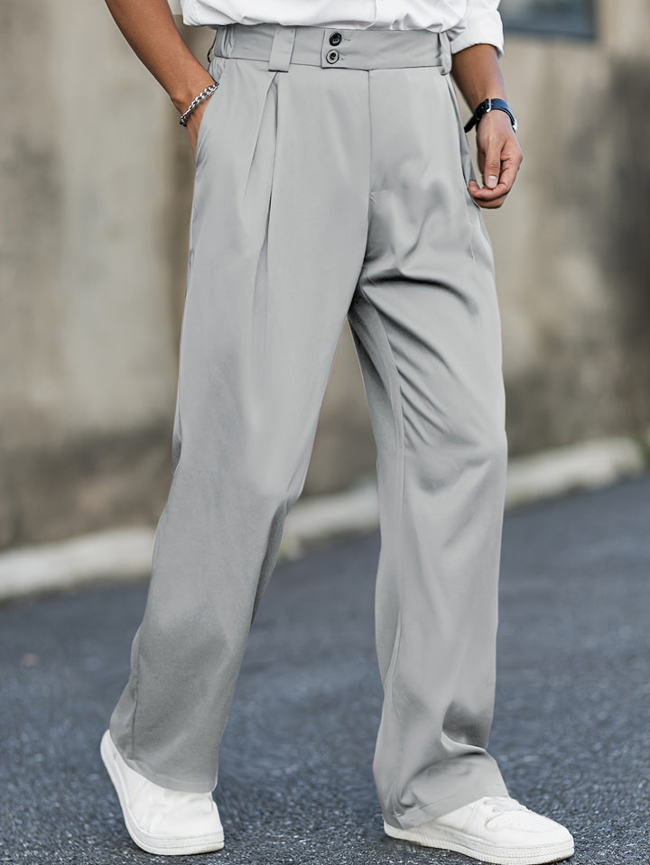 Men's Rabbit Fur Cropped Trousers – High-Waisted Straight Fit