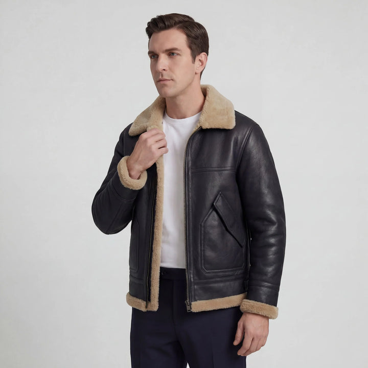 Men's Lambswool Lined Jacket – Relaxed Fit Padded Outerwear