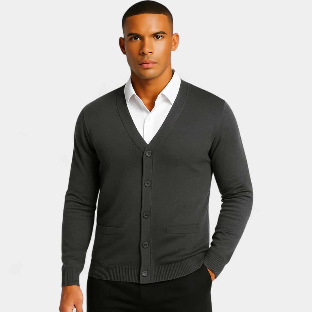 Men's Slim Fit Cotton Cardigan – Minimalist Button-Front Design