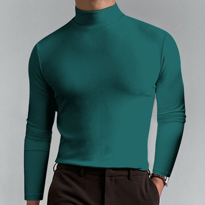 Men's High Neck Long Sleeve T-Shirt – Refined Modern Profile