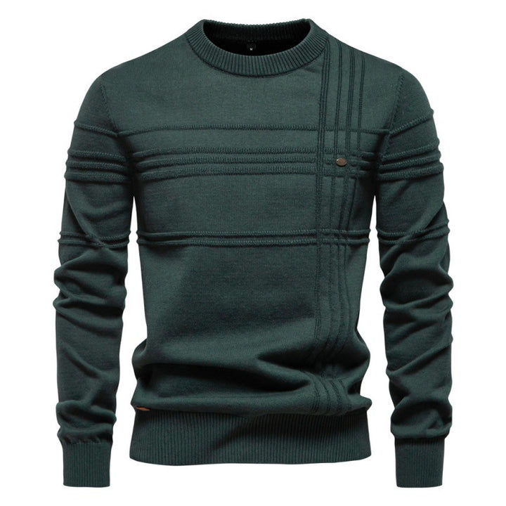 Cotton Men's Pullover Sweater – Slim Fit Crew Neck Knit