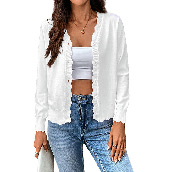 Women's Lightweight Knit Cardigan – V-Neck Long Sleeve Layer