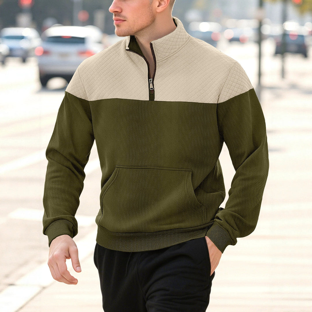 Men's Zip-Up Sweater – Knitted Minimalist Stretch Cardigan