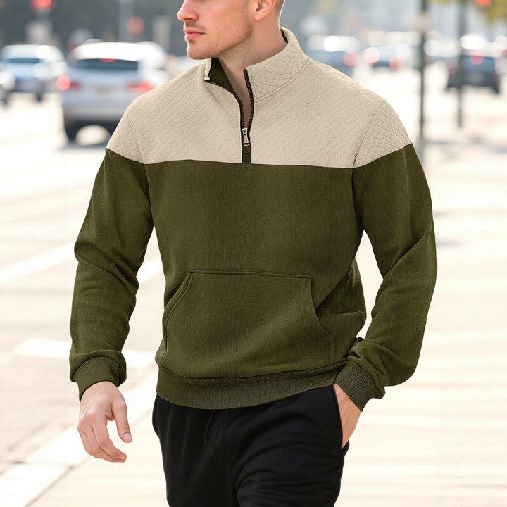 Men's Zip-Up Sweater – Knitted Minimalist Stretch Cardigan